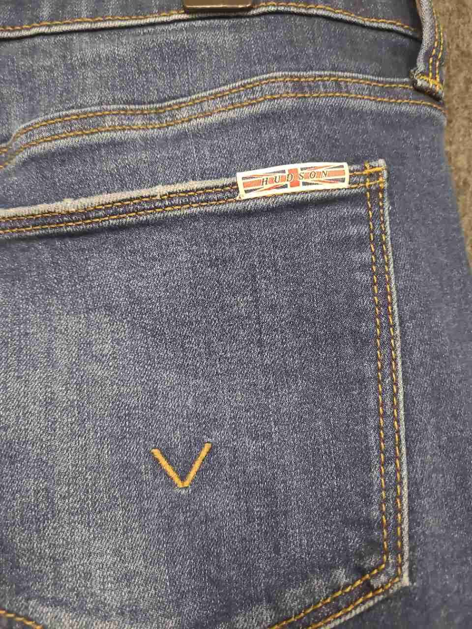 Hudson Women's Natalie Dianna Blue Super Skinny Raw Hem Stretch Jeans Sz 28