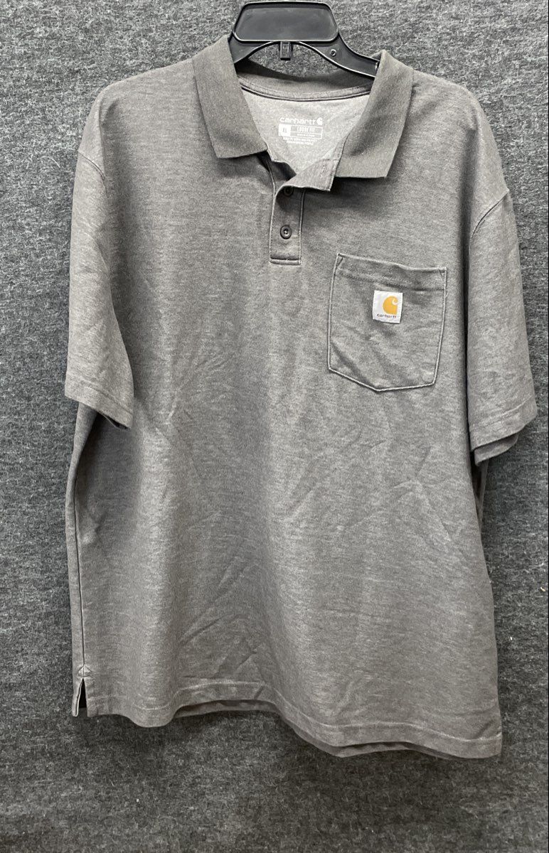Carhartt Men's Contractor's Work Pocket Polo Charcoal Heather Gray Sz XL