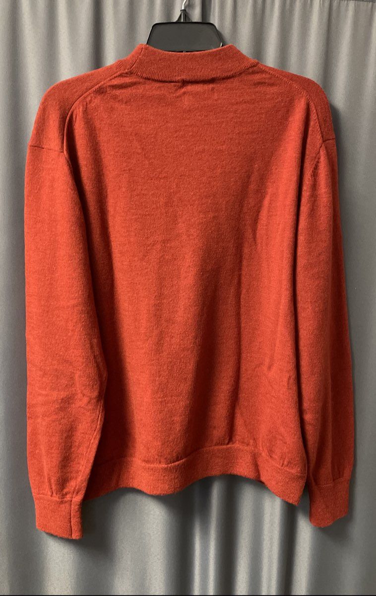 W.H. Belk Men's Scarlet Red Fine Italian Merino Wool Mock Neck Sweater Sz XL