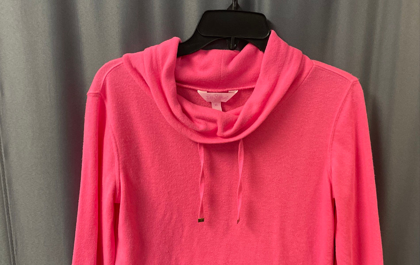Lilly Pulitzer Women's Pink Cowl Neck Pullover Sweatshirt Pocket Sz XS
