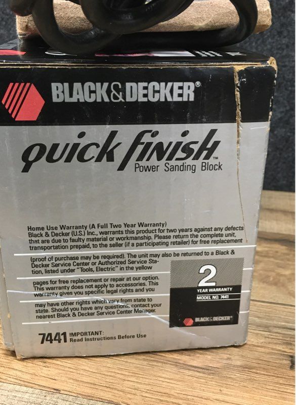 Black & Decker 7441 Quick Finish Palm Sander Power Sanding Block 1.6 Amp