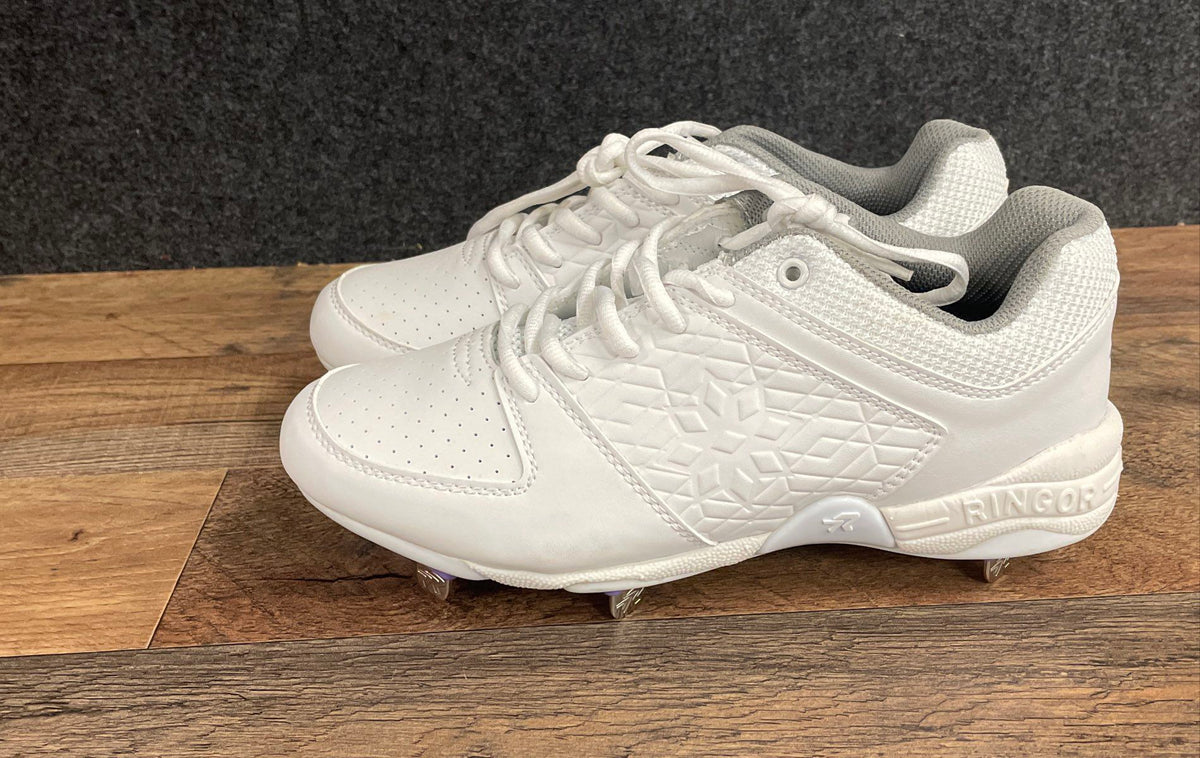 Rip-It White Metal Fastpitch Softball Cleats Women's Size 8