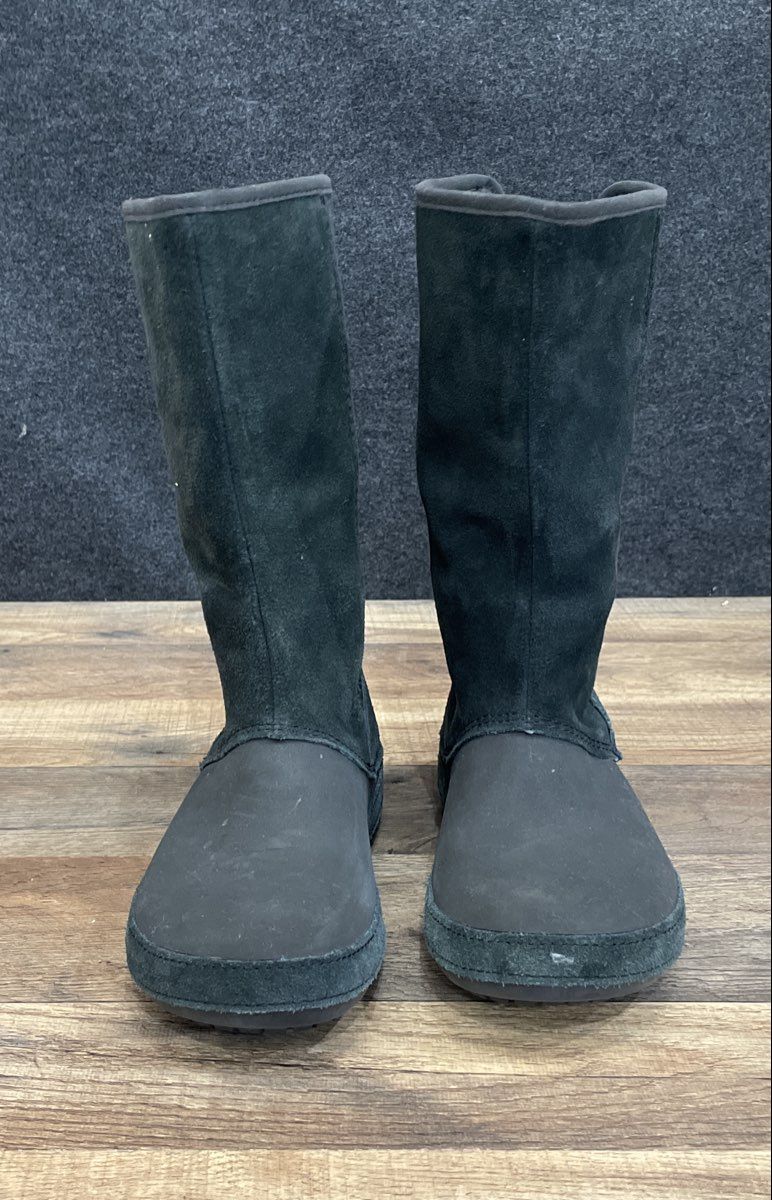 Crocs Modessa Suede Black Tall Faux Fur Lined Boots Women's Size 8