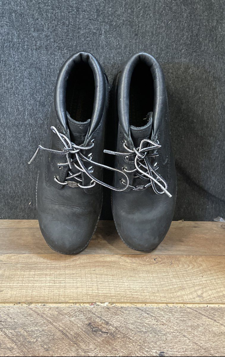 Timberland 10349 Black Genuine Leather Ankle Boots Women's Size 8M