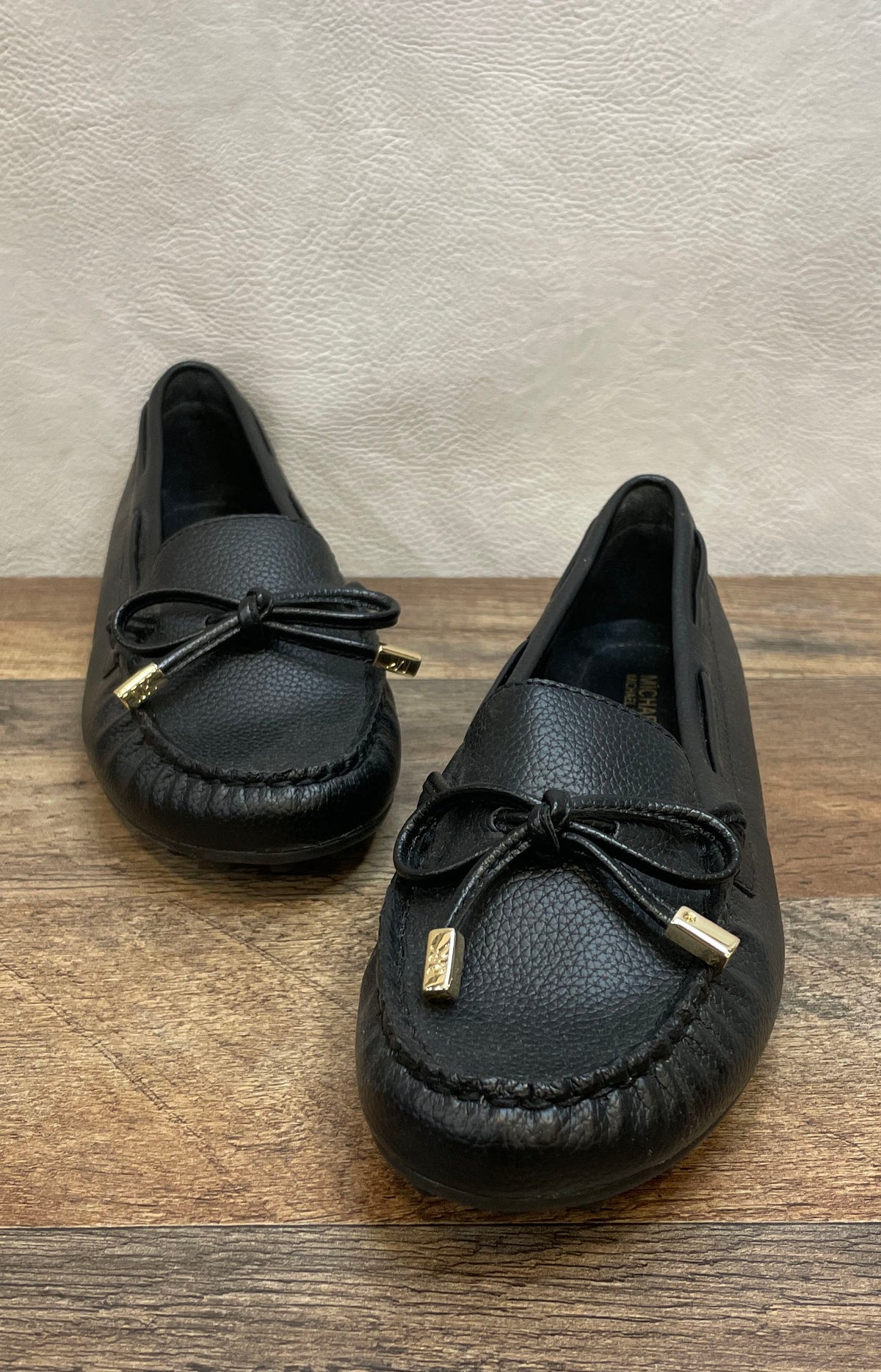 Michael Kors Lillie Moc Black Pebbled Moccasin Flats Women's Size 6M