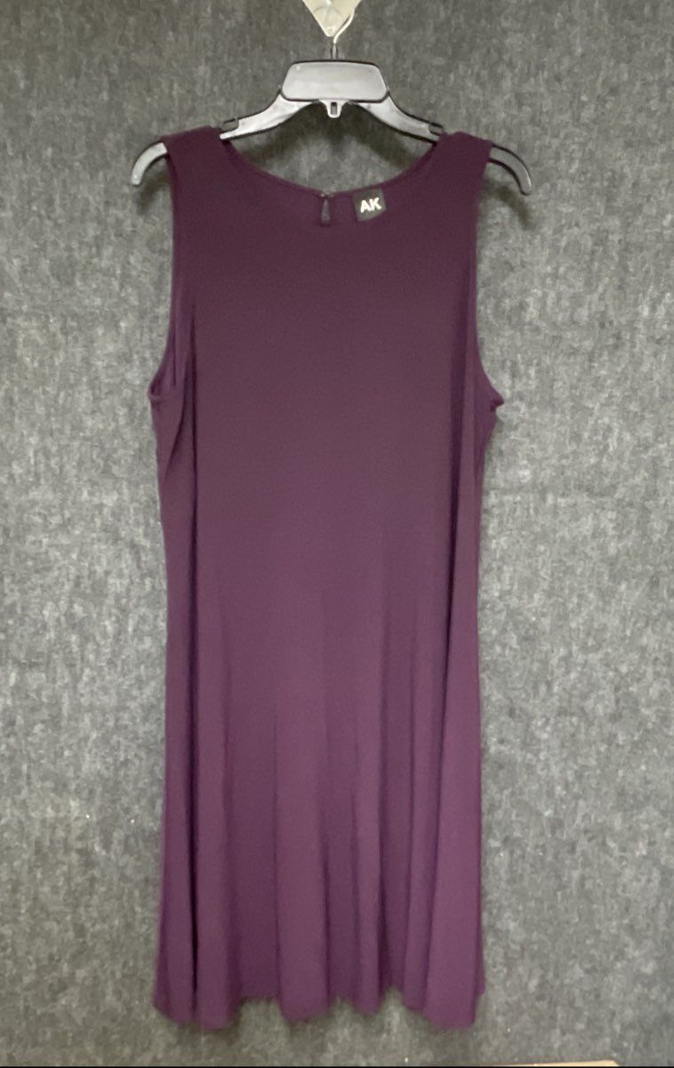 Anne Klein Women's Purple Sleeveless Keyhole Back Maxi Dress Size 14