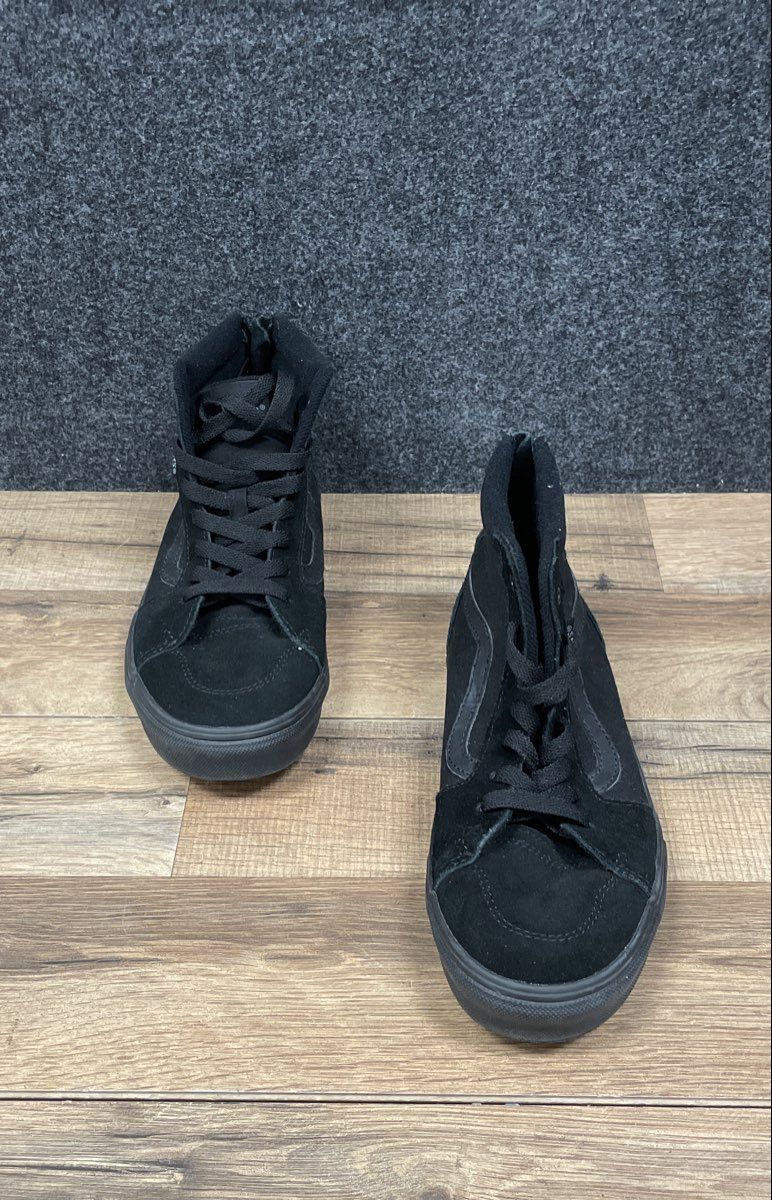 Vans Sk8-Hi Zip Black Suede Canvas High Top Sneakers Youth Size 5.5