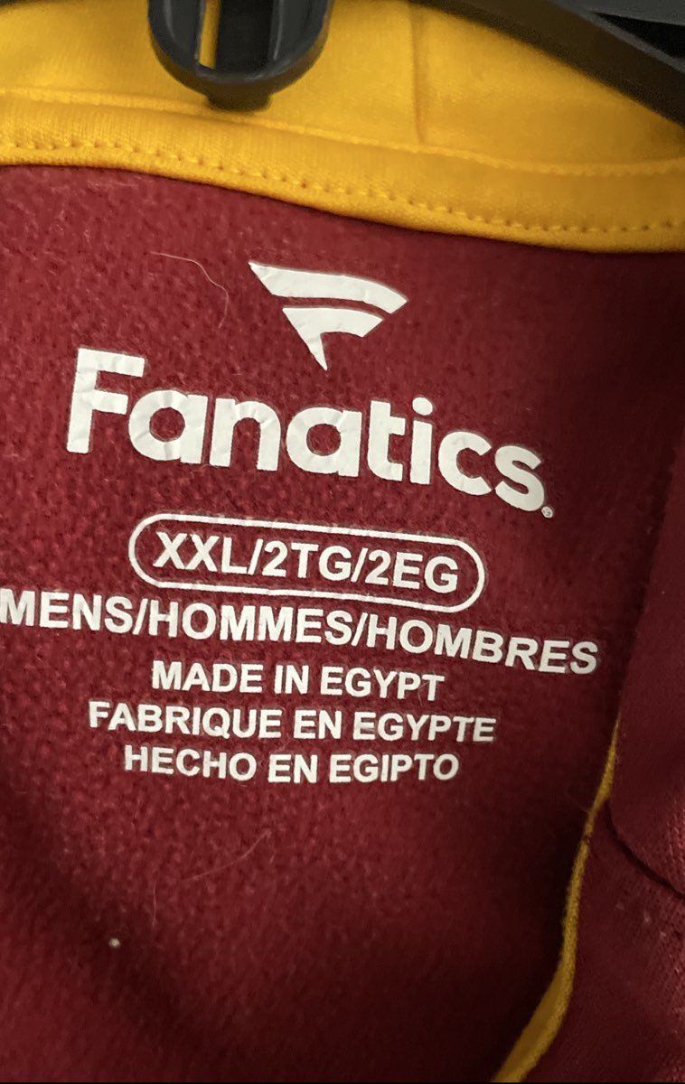 Fanatics Men's Washington Redskins Burgundy Sublimated Hoodie Fleece Sz XXL