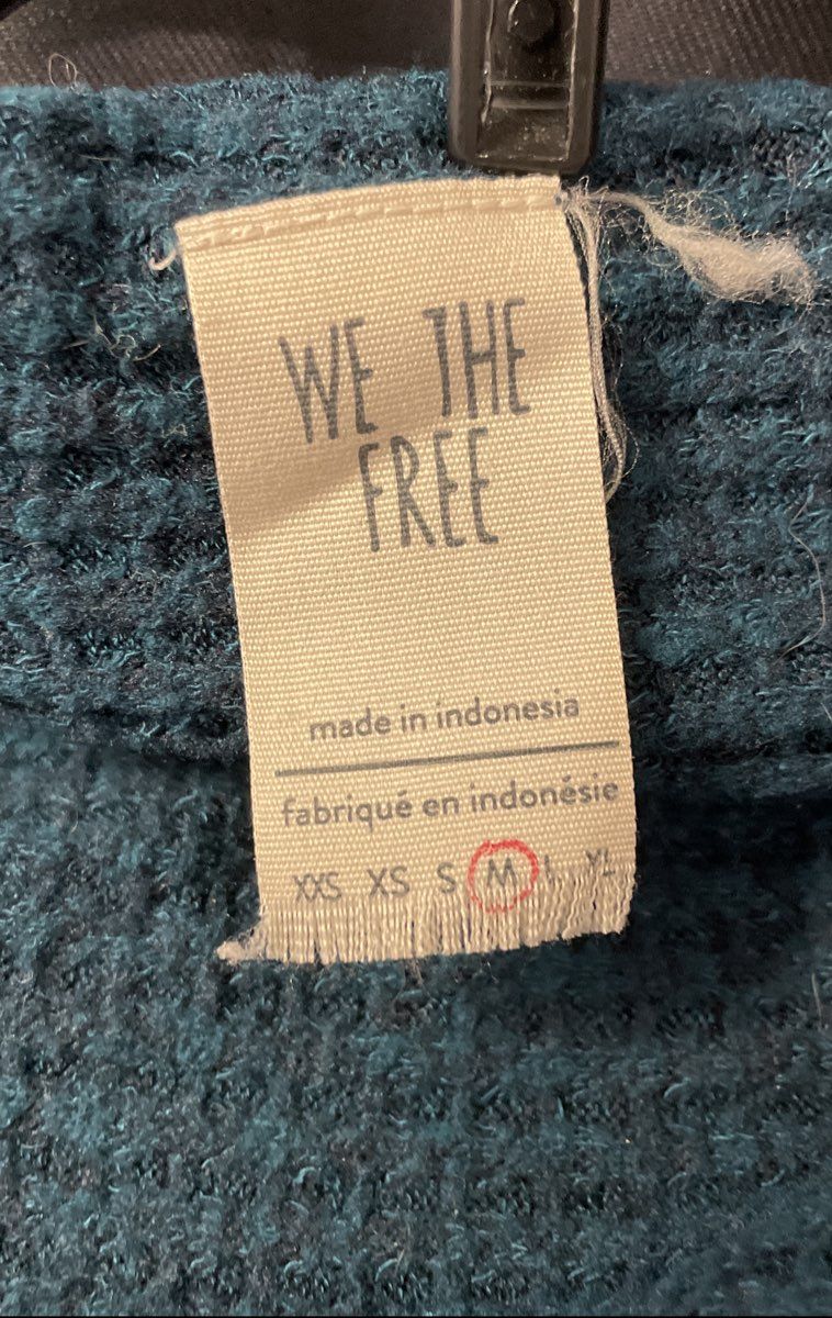 We The Free Women's Jade Waffle Knit Turtleneck Tunic Mock Neck Sz M