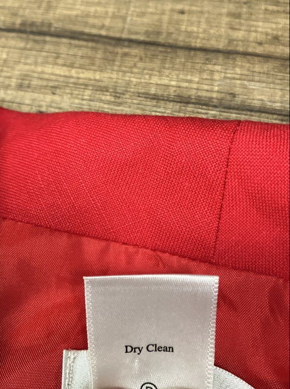 Coldwater Creek Women's Red Linen Blend Button Front Midi Dress Sz P16 NWT