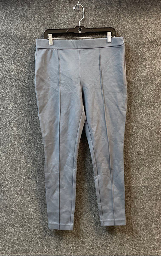 Loft Women's Gray Pintuck Seam Ponte Knit Slim Leg Trousers NWT Sz 12