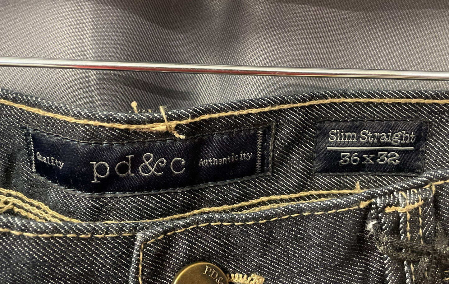 PD&C Men's Oscar Blue Faded Slim Straight Jeans Sz 36x32 NWT