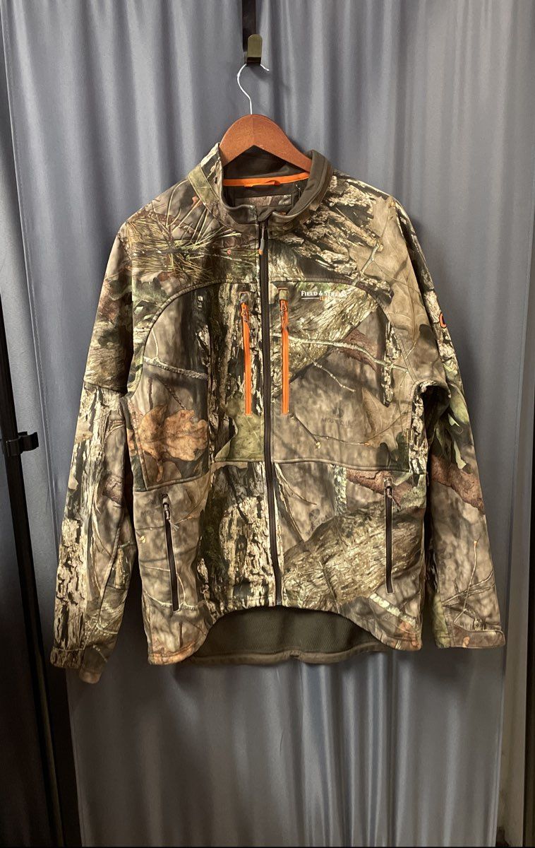 Field & Stream Men's Camo Jacket Mossy Oak Break Up Country NoScent Sz L