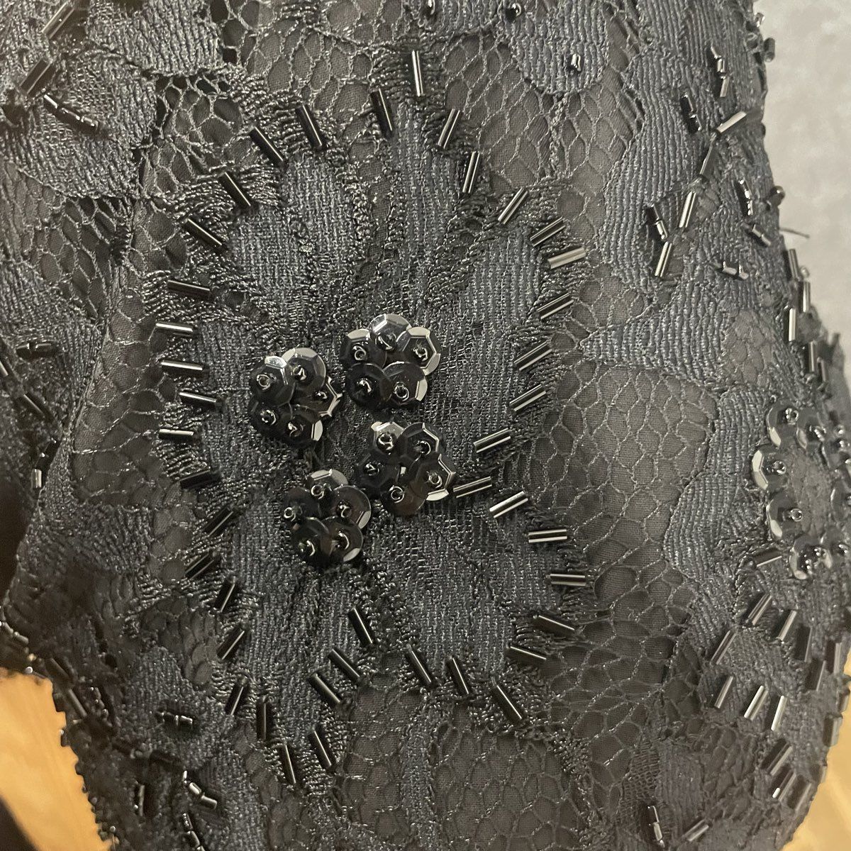 May Queen Couture Women's Black Floral Lace Beaded Evening Blouse Size 3XL