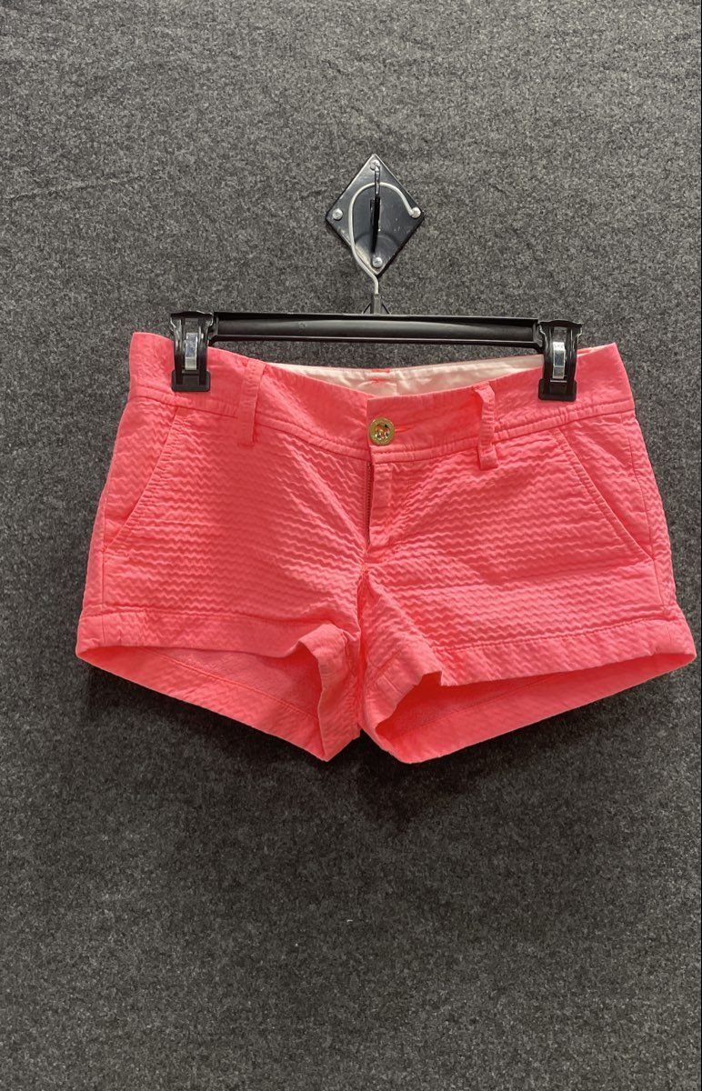 Lilly Pulitzer Women's The Walsh Short Pink Seersucker Cotton Chino Sz 00