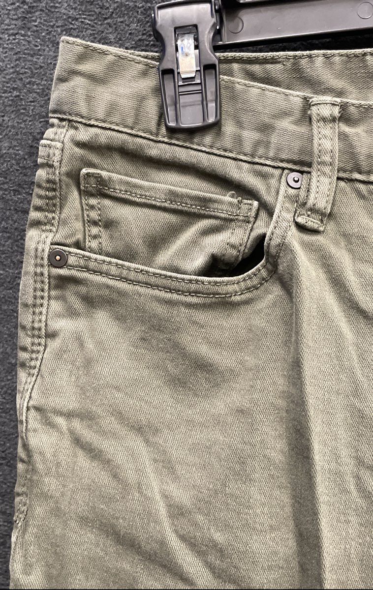 Roark Men's HWY 128 Straight Fit Denim Jeans Olive Green Stretch Sz 33x32