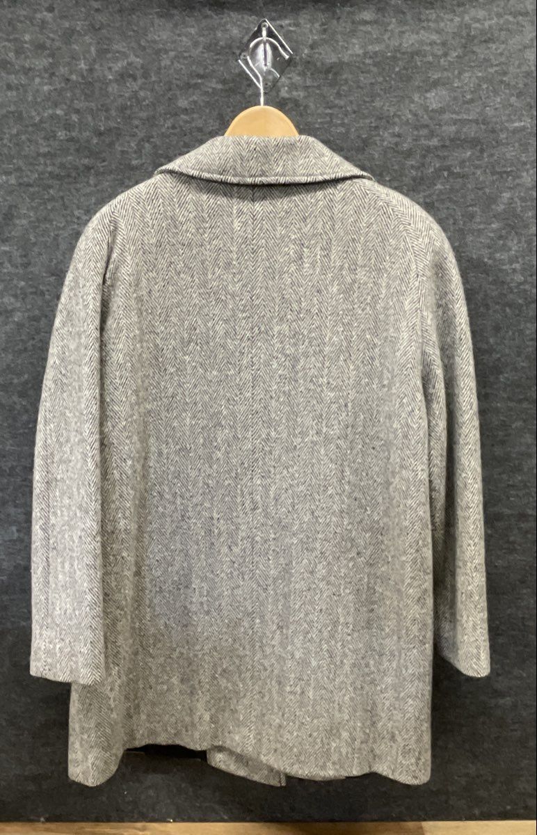 Herman Kay Women's Gray Herringbone Wool Blend Pea Coat Sz 14W