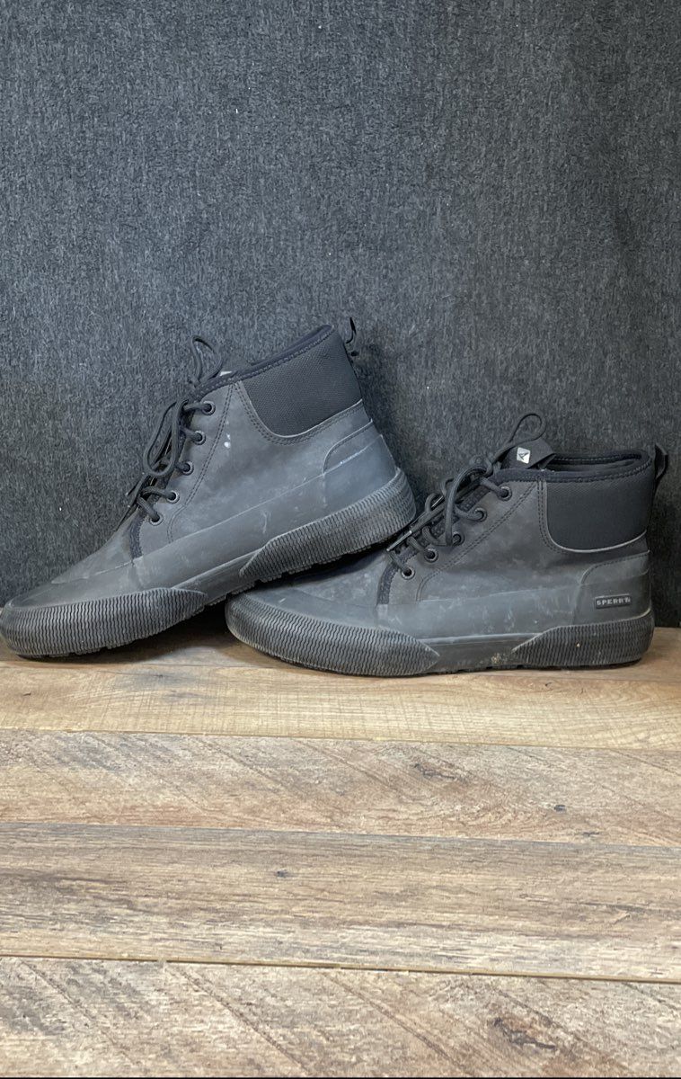 Sperry STS24940 Men's Black High Top Sneaker Deck Shoes Size 10
