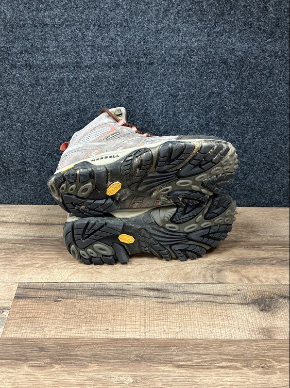 Merrell Moab 2 Mid Waterproof Vibram Hiking Boots Grey Womens Size 7.5