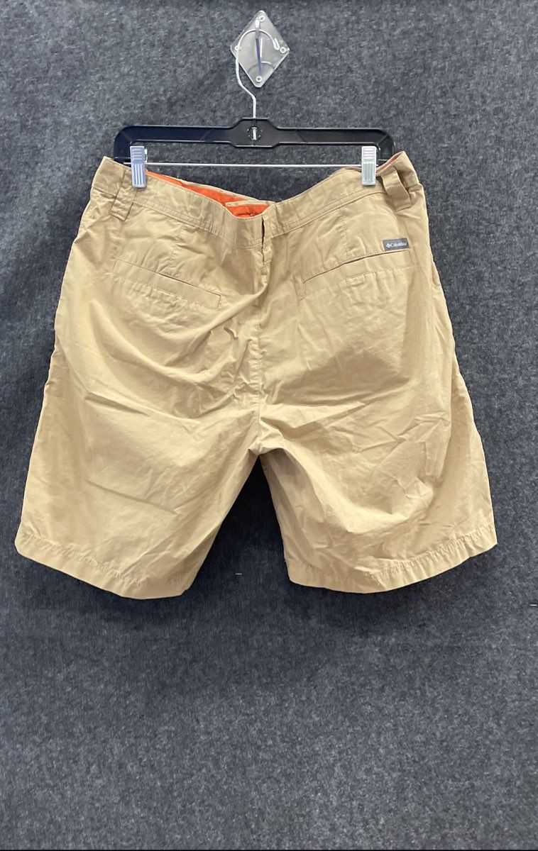 Columbia Men's Washed Out Cotton Shorts Khaki Flat Front Sz 36 AM4471