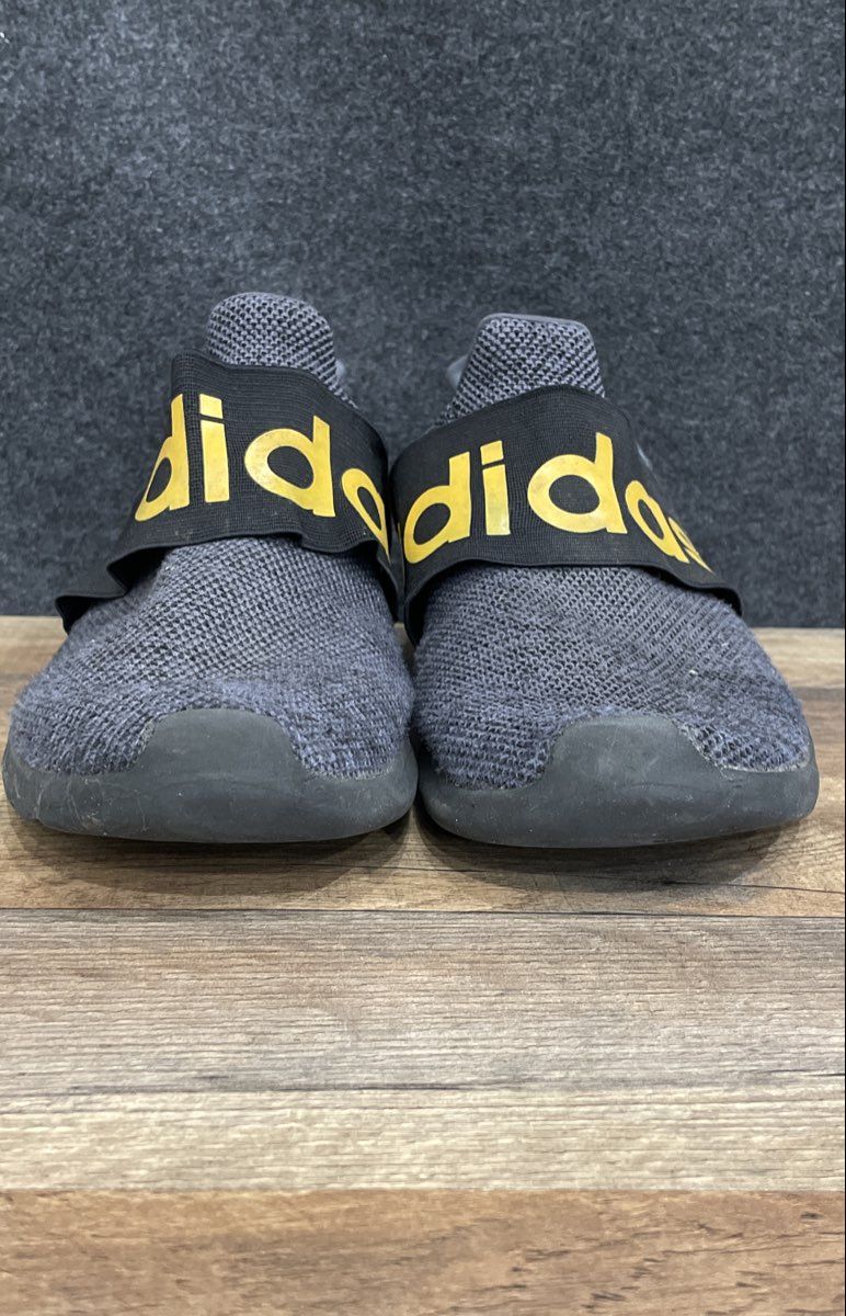 Adidas Lite Racer Adapt Cloudfoam Grey Yellow Slip-on Running Shoes Size 10.5