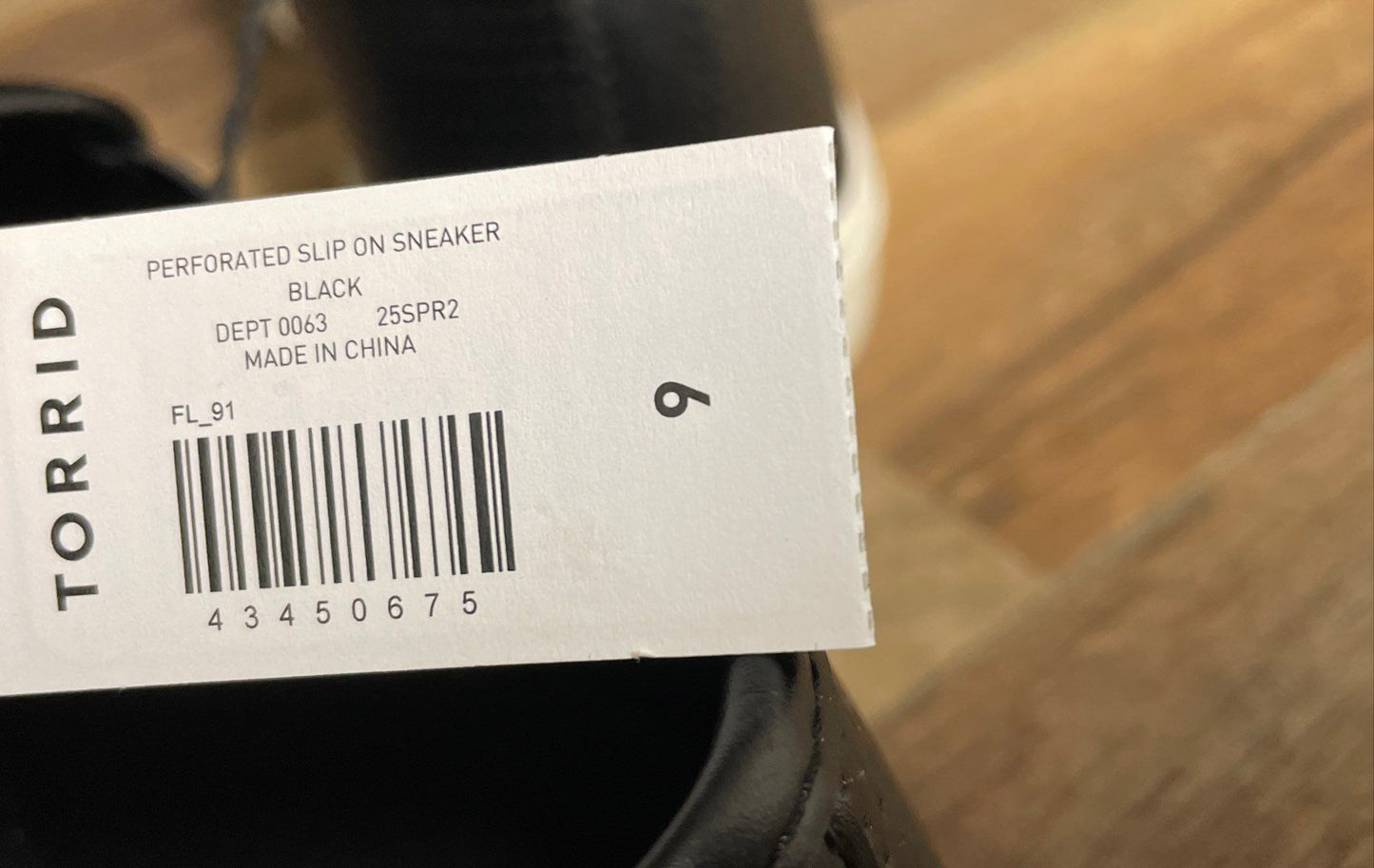 Torrid Women's Black Perforated Faux Leather Slip-on Sneakers Size 9
