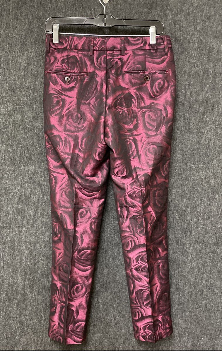 Lanifigio di Egod Men's 3-Piece Suit Maroon Rose Floral Jacquard 48 38