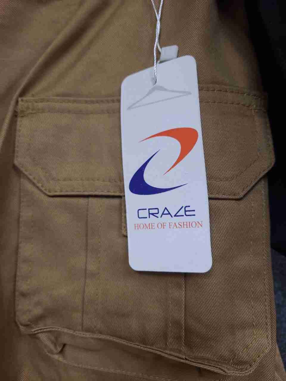 Craze Men's Khaki Tan Cotton Cargo Work Pants Holster Pockets Sz 34 Short NWT