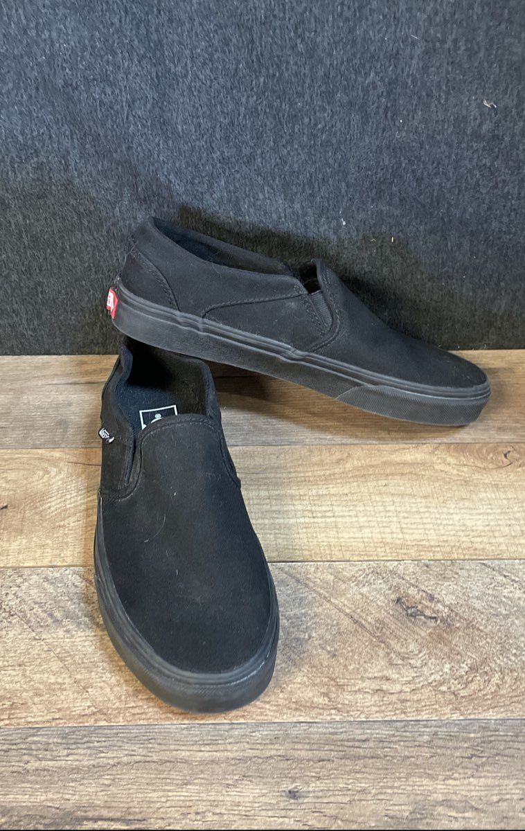 Vans Classic Slip-On Black Canvas Sneakers Women's Size 9