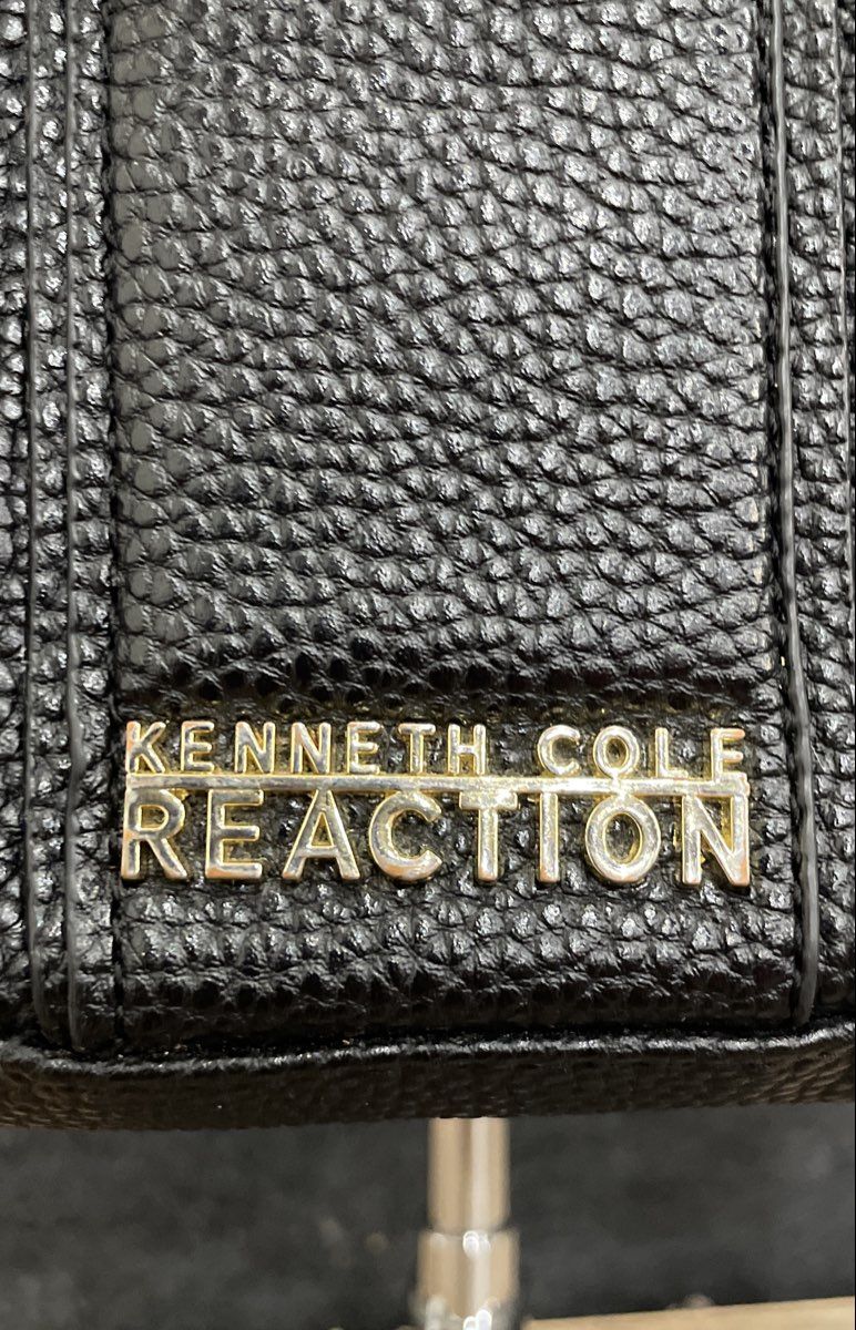 Kenneth Cole Reaction Black Pebbled Faux Leather Tassel Dome Satchel Bag