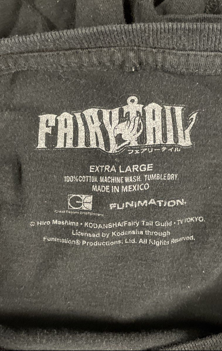 Fairy Tail Men's Black Funimation Graphic Anime Shirt Natsu Lucy Gray Erza XL