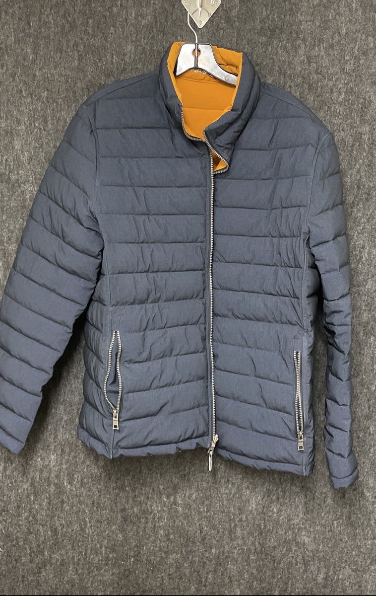 Nautica Men's Reversible Puffer Jacket Gray Yellow Full Zip XL