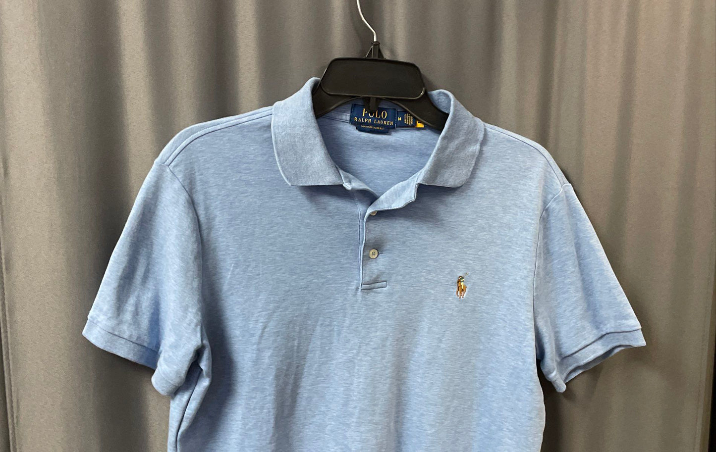 Polo Ralph Lauren Men's Light Blue Custom Slim Fit Polo Golf Shirt Size M