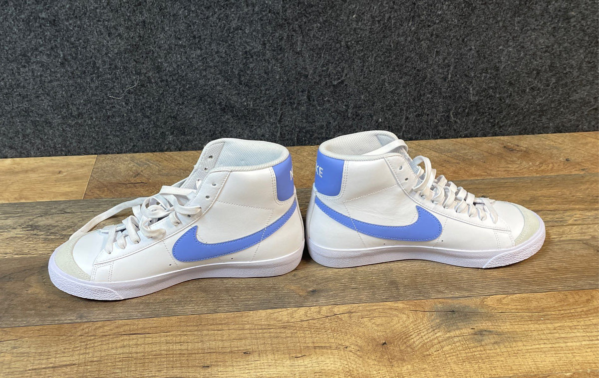 Nike Blazer Mid 77 White University Blue Leather Sneakers Size 7Y DM0886-123
