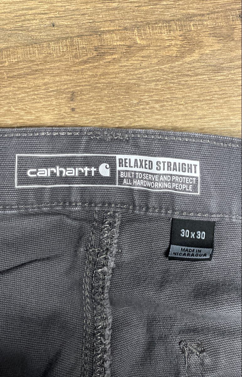 Carhartt Men's Gray Relaxed Straight Rugged Flex Canvas Work Pants Sz 30x30