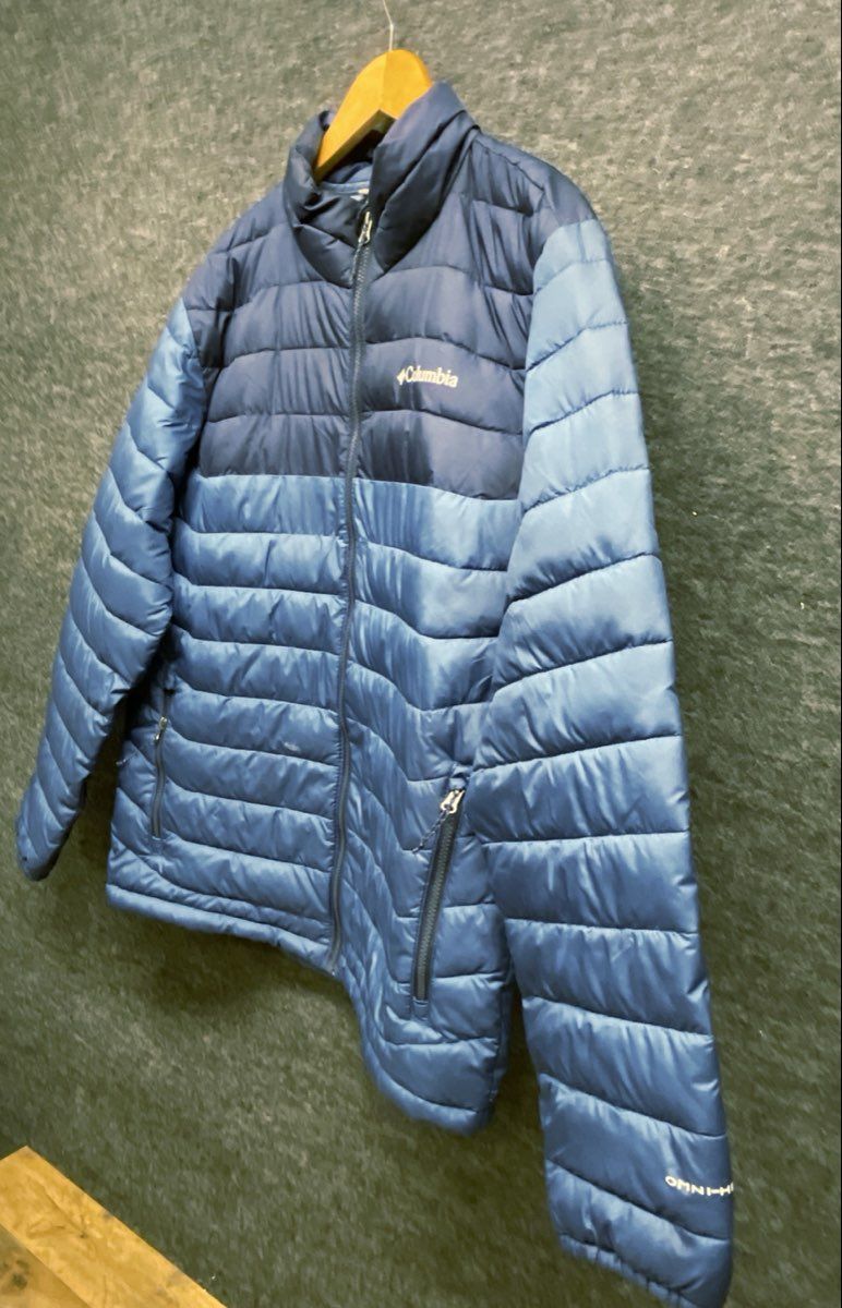 Columbia Men's Blue Two-Tone Omni-Heat Quilted Puffer Jacket Sz L