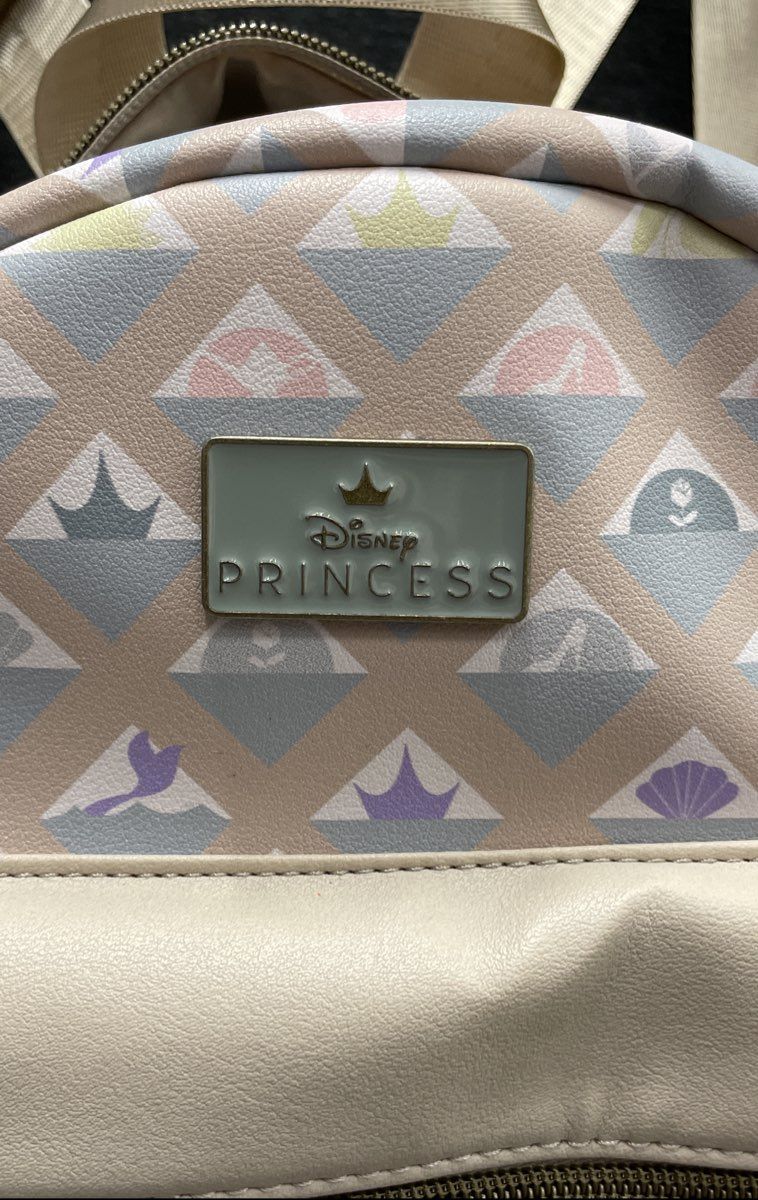 Disney Princess Pastel Icon Diamond Mini Backpack Brass Hardware