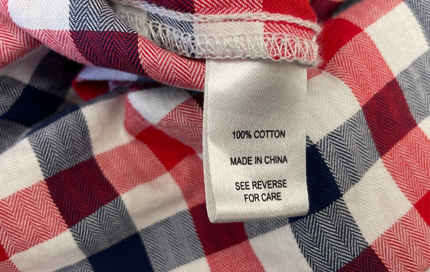 Cactus + Pearl Women's Red Blue White Gingham Plaid Tiered Cotton Dress Sz M