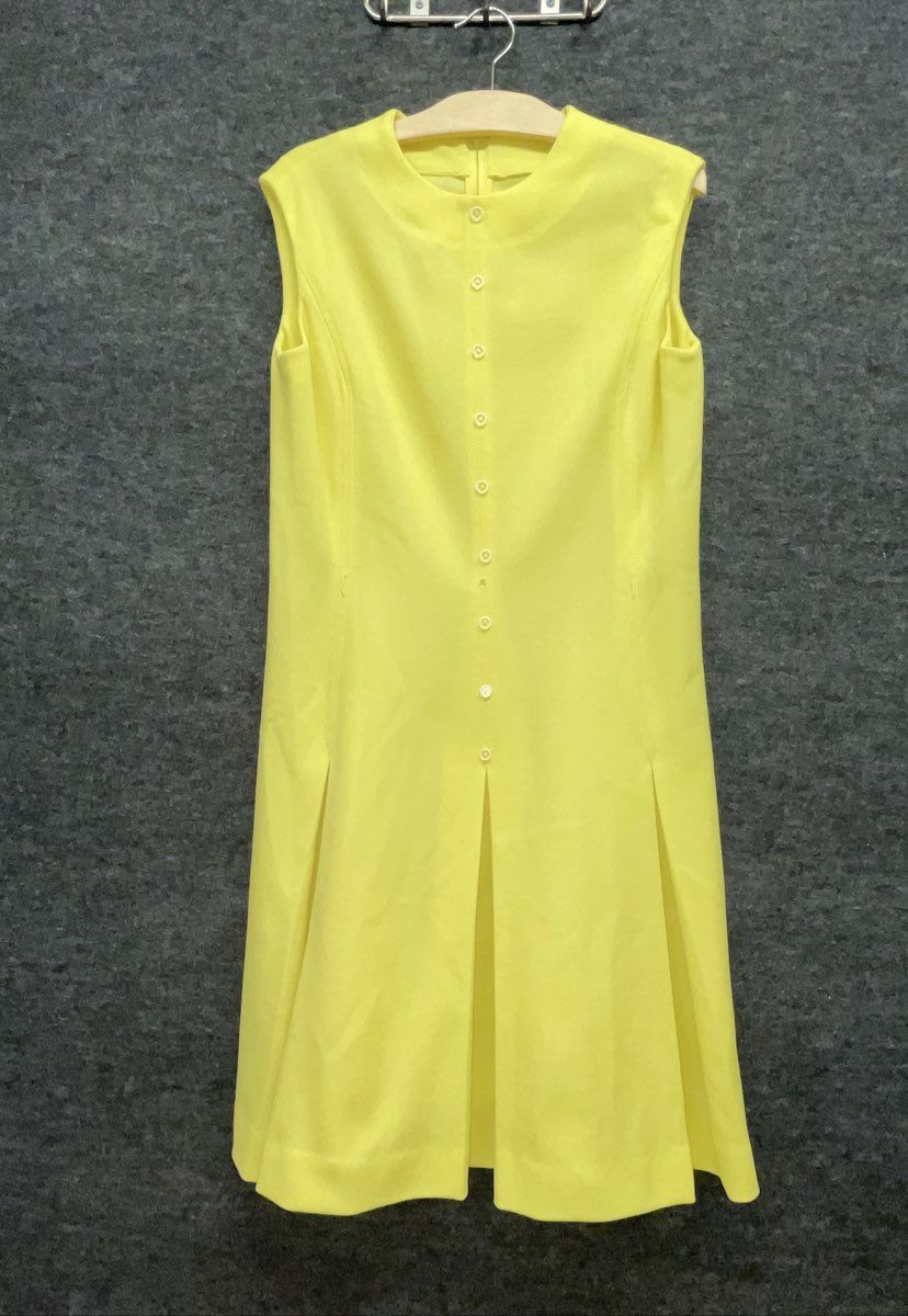 Vintage 70s Women's Yellow 2-Piece Suit Dress and Jacket Set Sz L