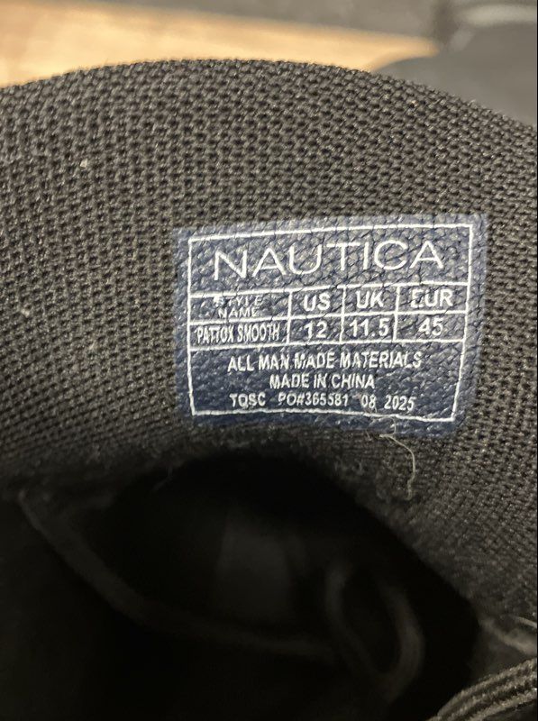 Nautica Pattox Smooth Black Lace Up Lifestyle Boots Men's Size 12