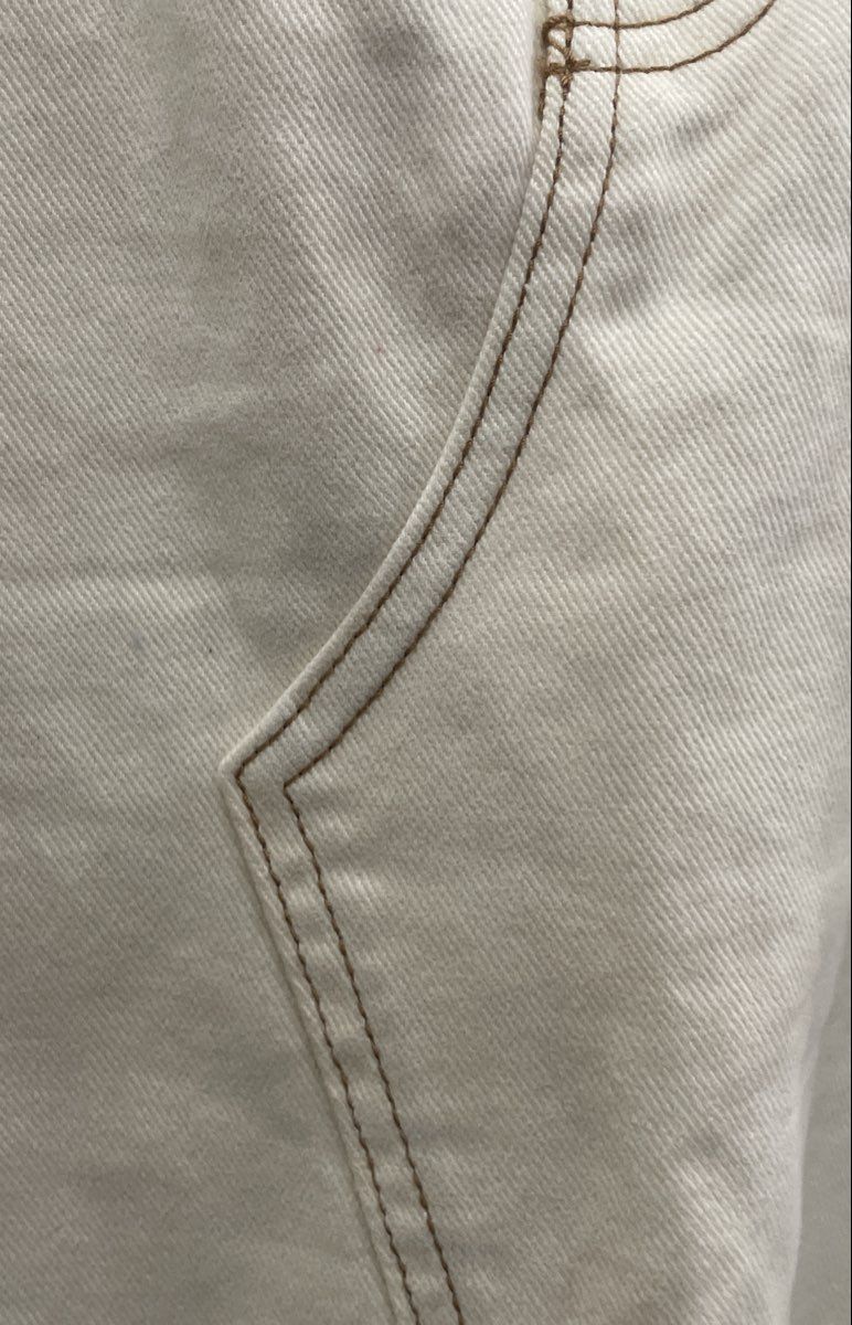 Future Collective Women's White Denim Skirt Reese Blutstein Raw Hem Sz 14