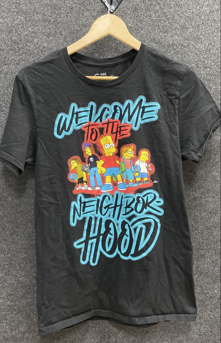 The Simpsons Bart Simpson Welcome To The Neighborhood Graphic T-Shirt Sz M