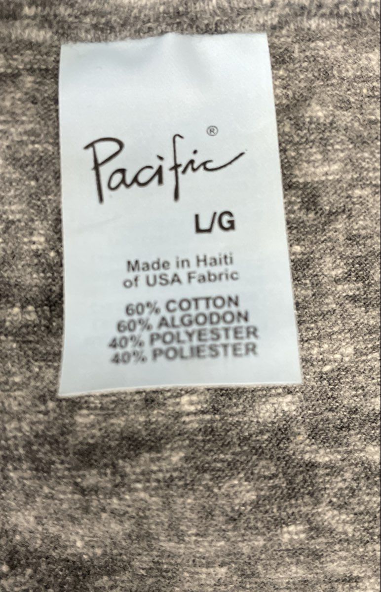 Pacific Men's Lot of 10 Gray Heather V-Neck T-Shirts Cotton Blend New Sz L