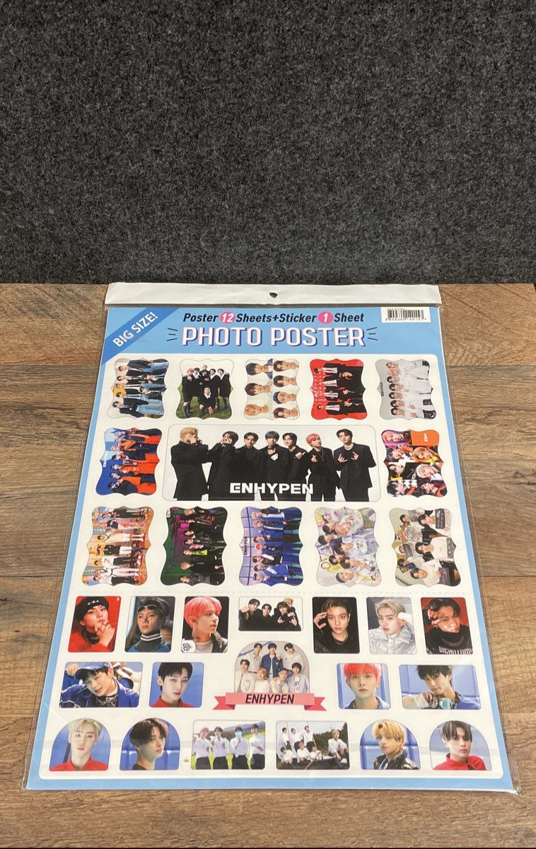 Enhypen Photo Poster & Sticker Sheet Set K-Pop Memorabilia Sealed Big Size Korea