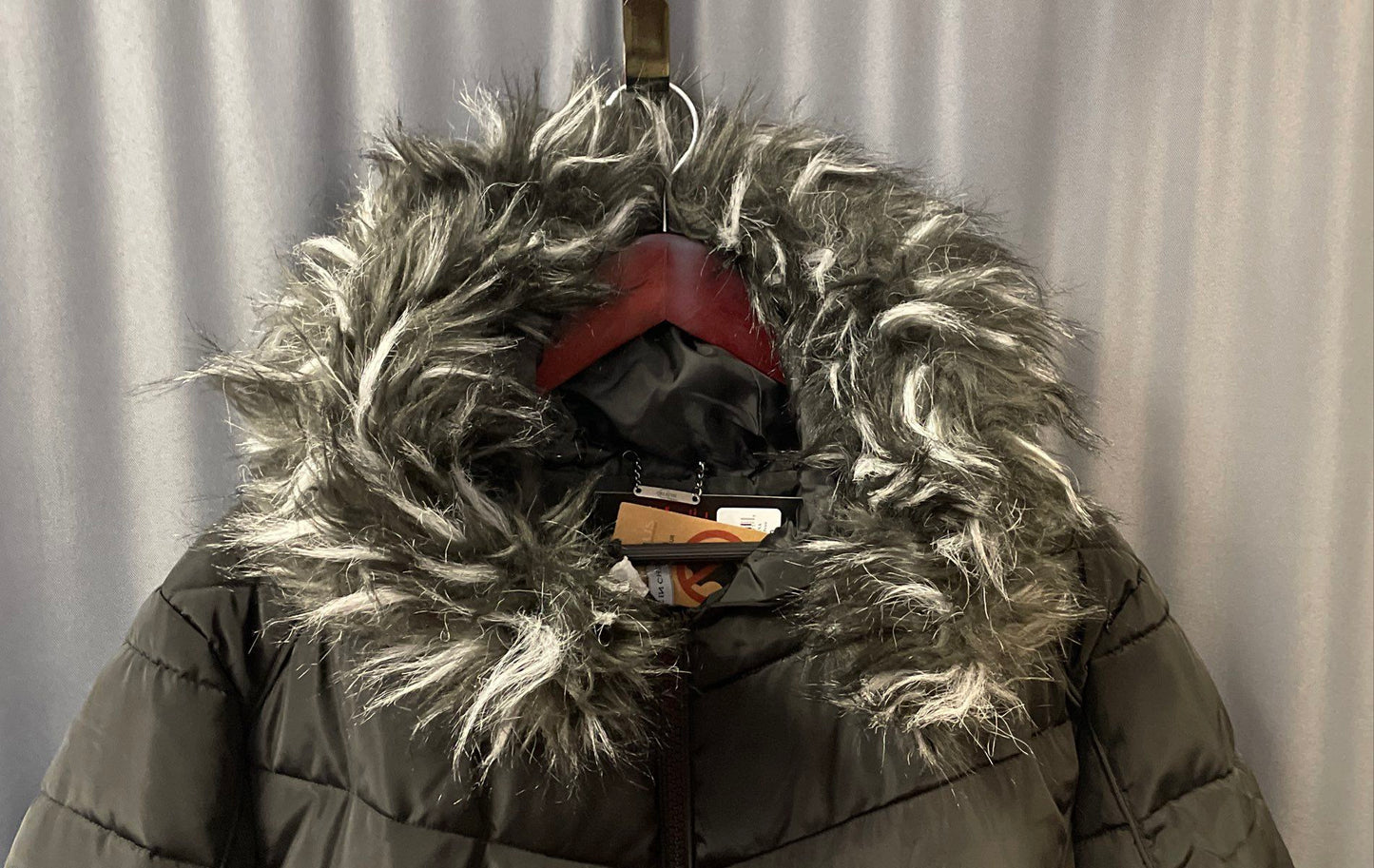 Celsius Premium Women's Black Quilted Parka Jacket Faux Fur Hood NWT Sz 1X