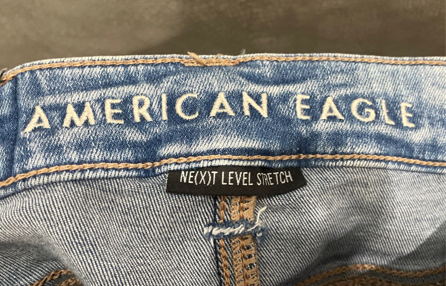 American Eagle Women's High Rise Bell Bottom Flare Jeans Blue Sz 000 Short