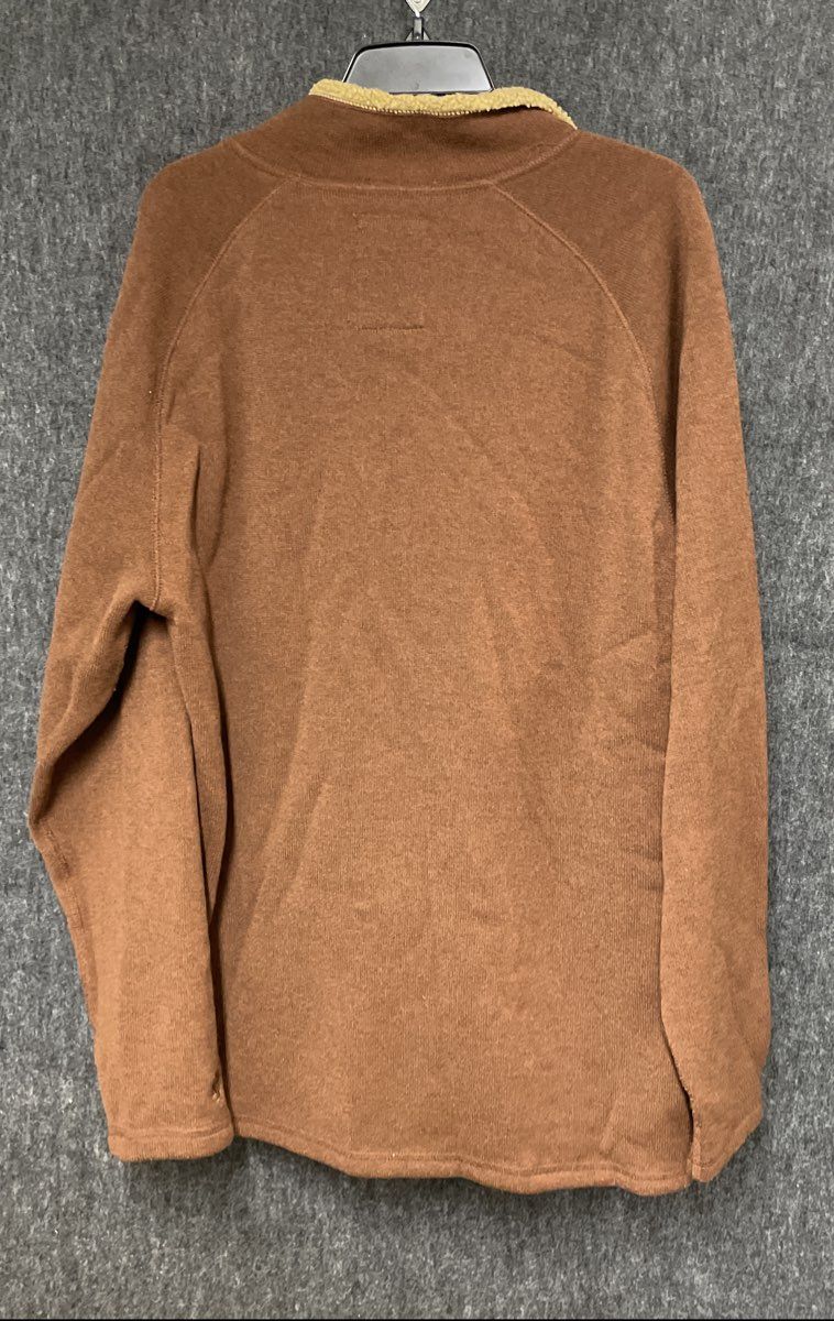 Timberland Men's Brown Sherpa Lined Collar Quarter Zip Fleece Pullover Sz XXL