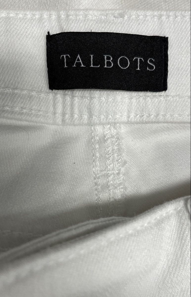 Talbots Women's White Barely Boot Jean Cotton Blend Stretch Pants Sz 8P NWT
