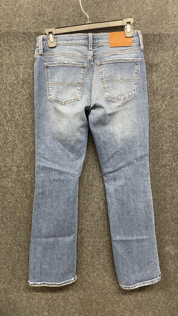 Lucky Brand Women's Blue Distressed Denim Straight Leg Jeans Sz 4/27 A