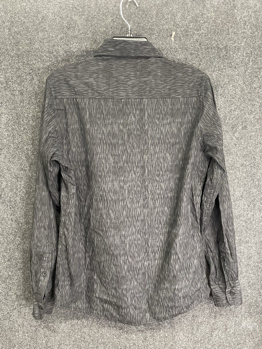 Broken Threads Men's Black Textured Rain Pattern Cotton Button Up Shirt Sz S